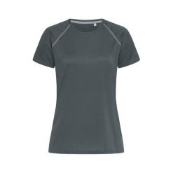 Koszulka Damska Active 140 Team Raglan. Szare bluzki damskie Stedman, s, bez wzorów, sportowe, bez kołnierzyka, bez ramiączek. Za 51.99 zł.
