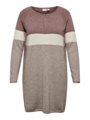 ONLY Carmakoma Sukienka dzianinowa 15183362 Beżowy Regular Fit. Brązowe sukienki damskie Only Carmakoma, bez wzorów, z dzianiny, bez kołnierzyka, bez ramiączek. Za 139.99 zł.