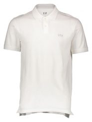 GAP Koszulka polo w kolorze białym rozmiar: XL. Białe koszulki polo męskie GAP, xl, bez wzorów, z bawełny, bez ramiączek. Za 100.99 zł.