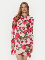 Guess Sukienka codzienna W5RK39 WGLC2 Różowy Regular Fit. Czerwone sukienki damskie Guess, na co dzień, l, z aplikacjami, z wiskozy, bez kołnierzyka, bez ramiączek, proste. Za 469.99 zł.