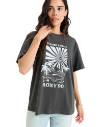 Luźna koszulka dla Kobiety HANGLOOSE THE SKY Czarny. Czarne t-shirty damskie Roxy, m, bez wzorów, z bawełny, bez kołnierzyka. Za 109.99 zł.