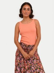 Kaffe Top Carna 10507348 Pomarańczowy Shaped Fit. Brązowe topy damskie Kaffe, l, bez wzorów, z bawełny, bez kołnierzyka. Za 169.99 zł.