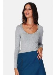 ASSUILI Koszulka w kolorze szarym rozmiar: 42. Szare bluzki damskie Assuili, bez wzorów, bez kołnierzyka. Za 69.91 zł.