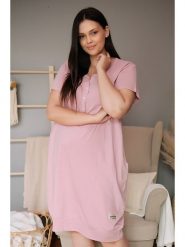 Doctor Nap Ciążowa koszula nocna w kolorze jasnoróżowym rozmiar: M. Różowe koszule nocne damskie Doctor Nap, bez wzorów, z bawełny, moda ciążowa. Za 89.99 zł.