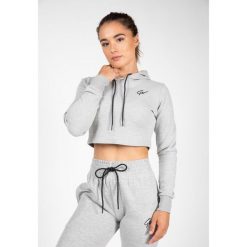 Pixley Crop Top Bluza z kapturem - Szary. Szare bluzy sportowe damskie GORILLA WEAR, m, bez wzorów, bez ramiączek. Za 161.00 zł.