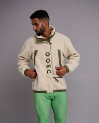Kurtka polarowa Sherpa kremowa / khaki. Białe kurtki narciarskie i snowboardowe damskie OOSC, m, bez wzorów, z materiału, bez kaptura, snowboardowy. Za 686.99 zł.