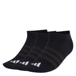 SKARPETY THIN&LIGHT SPORTSWEAR NO SHOW 3 PAIR PACK. Czarne skarpetki męskie Adidas, bez wzorów, z bawełny. Za 44.95 zł.