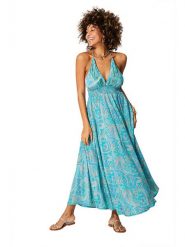 Aller Simplement Sukienka w kolorze turkusowym rozmiar: 34-40. Niebieskie sukienki damskie Aller Simplement, bez wzorów, bez kołnierzyka, bez ramiączek, maxi. Za 78.99 zł.