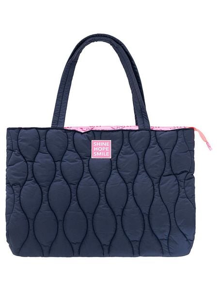 Zwillingsherz Shopper bag "Quilting & Patch" w kolorze granatowym - 50 x 35 x 13 cm rozmiar: onesize. Niebieskie shopper bag damskie Zwillingsherz, bez wzorów, z materiału, na ramię, pikowane, bez dodatków. Za 139.95 zł.