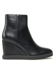 Jenny Fairy Botki LS5843-03 Czarny. Czarne botki damskie Jenny Fairy, ze skóry, bez obcasa, na koturnie, bez zapięcia. Za 199.99 zł.