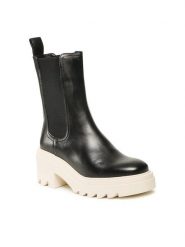 Gino Rossi Botki RST-CIRCLE-02B Czarny. Czarne botki damskie Gino Rossi, ze skóry, bez obcasa, na słupku, bez zapięcia. Za 208.99 zł.