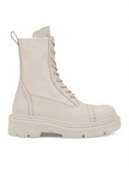 Badura Botki AHMET-03 Écru. Botki damskie Badura, ze skóry, bez obcasa, na płaskiej podeszwie, bez zapięcia. Za 429.99 zł.