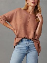Milan Kiss Sweter w kolorze jasnobrązowym rozmiar: M. Brązowe swetry klasyczne damskie Milan Kiss, m, bez kołnierzyka. Za 166.49 zł.