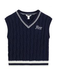 Guess Sweter J6YR05 Z0835 Granatowy Regular Fit. Niebieskie swetry dziewczęce Guess, z aplikacjami, z bawełny, bez kołnierzyka. Za 214.99 zł.