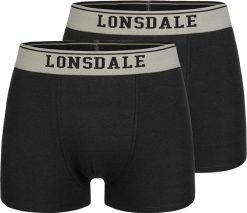 Bokserki męskie Lonsdale Oxfordshire w kolorze czarnym, 2 pary. Czarne bokserki męskie Lonsdale, bez wzorów, z bawełny. Za 164.99 zł.