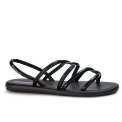 Sandały damskie Ipanema 27135AV559. Czarne sandały damskie Ipanema, bez wzorów, z materiału, bez obcasa, na płaskiej podeszwie. Za 65.00 zł.