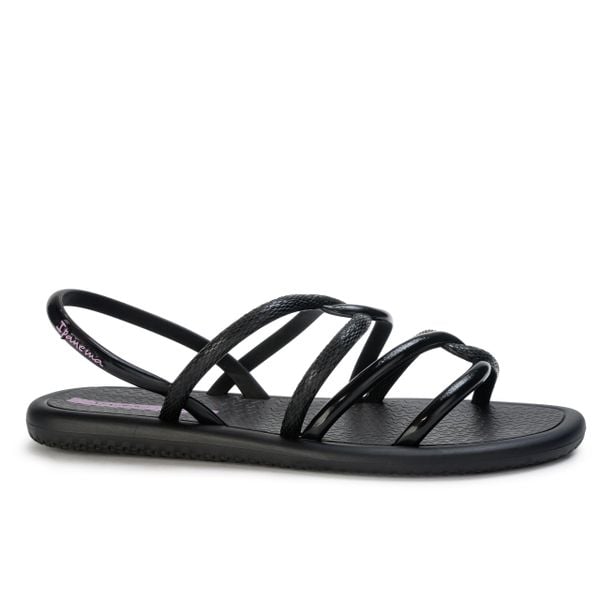 Sandały damskie Ipanema 27135AV559. Czarne sandały damskie Ipanema, bez wzorów, z materiału, bez obcasa, na płaskiej podeszwie. Za 65.00 zł.
