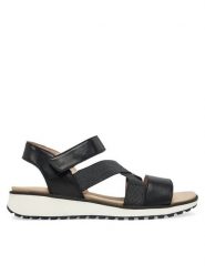 Caprice Sandały 9-28704-44 Czarny. Czarne sandały damskie Caprice, bez wzorów, bez obcasa, na płaskiej podeszwie. Za 339.99 zł.