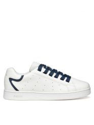 Geox Sneakersy J Eclyper J55LSB 000BC C0899 S Biały. Białe buty sportowe chłopięce Geox, bez wzorów, ze skóry, bez zapięcia. Za 169.99 zł.