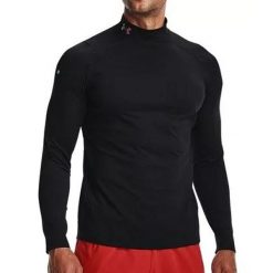 Męska koszulka sportowa Under Armour ColdGear czarna. Czarne t-shirty sportowe męskie Under Armour, m, z elastanu, bez ramiączek, do biegania. Za 315.95 zł.