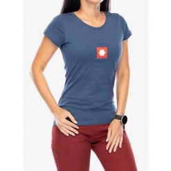 Koszulka bawełniana damska Ocun Promo T. Niebieskie bluzki sportowe damskie Ocun, bez wzorów, z bawełny, bez ramiączek. Za 109.99 zł.
