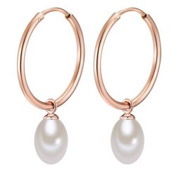Valero Pearls Srebrne kolczyki kreole srebro wysokiej próby Perła hodowlana słodkowodna srebrny Kolczyki koła 1 ct Damski. Szare kolczyki damskie Valero Pearls, z perłą, pozłacane. Za 219.99 zł.