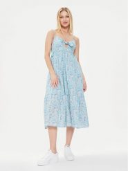 Pepe Jeans Sukienka letnia Mallory Print PL953533 Niebieski Regular Fit. Niebieskie sukienki damskie Pepe Jeans, na lato, m, bez wzorów, z bawełny, bez kołnierzyka, bez ramiączek. Za 379.99 zł.