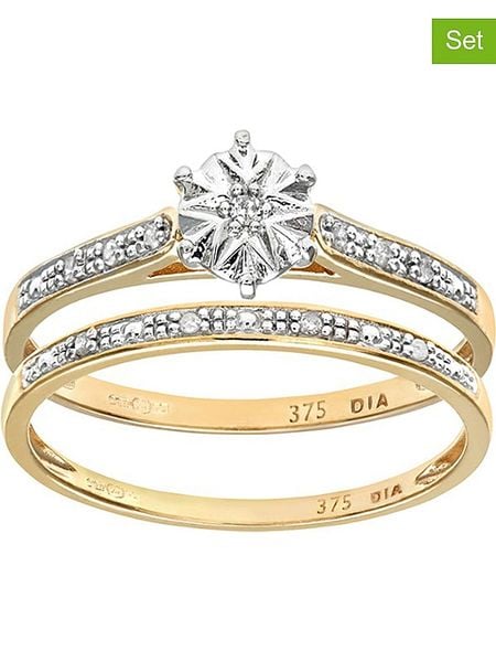 Diamant Exquis Złote pierścionki (2 szt.) z diamentami rozmiar: 56. Żółte pierścionki damskie Diamant Exquis, z diamentem, złote. Za 1,482.98 zł.