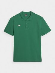 4F Koszulka polo regular męska - zielona XS. Zielone koszulki polo męskie 4f, m, bez wzorów, z bawełny, bez ramiączek. Za 99.99 zł.