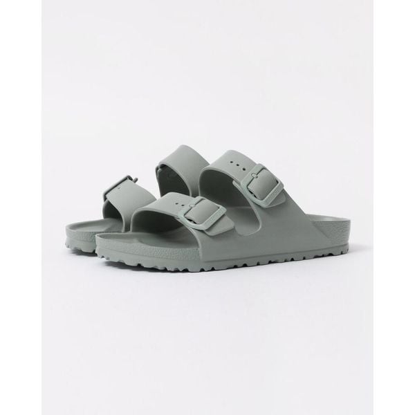 Klapki damskie Birkenstock Arizona Eva Pure Sage. Zielone klapki damskie Birkenstock, bez wzorów, z materiału, bez obcasa. Za 329.00 zł.