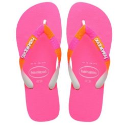 Japonki basenowe damskie Havaianas Top Verano II. Czerwone klapki damskie Havaianas, bez wzorów, bez obcasa. W wyprzedaży za 64.79 zł.