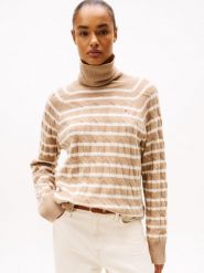 Tommy Hilfiger Wełniany sweter Kobiety Wełna beżowy|biały, M. Białe swetry klasyczne damskie Tommy Hilfiger, m, z wełny, bez kołnierzyka. Za 429.95 zł.