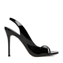 Sandały Eva Minge. Czarne sandały damskie Eva Minge, bez wzorów, bez obcasa, na szpilce. Za 449.99 zł.