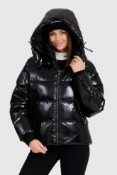 KARL LAGERFELD Czarna damska kurtka Hooded Down Jacket. Czarne kurtki damskie Karl Lagerfeld, s, bez wzorów, z materiału, bez kaptura. W wyprzedaży za 1,219.99 zł.