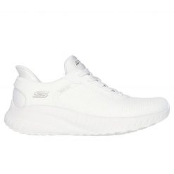 Buty Skechers Slip-ins: Bobs Sport Squad Chaos 117497 Ofwt białe. Białe buty sportowe na co dzień damskie bez wzorów, z dzianiny. Za 518.78 zł.