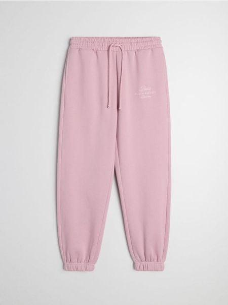 Spodnie dresowe jogger z haftem - różowy. Czerwone spodnie sportowe damskie Sinsay, l, z dresówki. Za 39.99 zł.