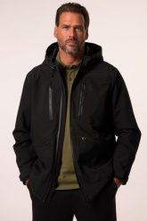 Męska Kurtka funkcjonalna outdoorowa kaptur bloki kolorów wiele kieszeni do 7XL. Czarne kurtki outdoor męskie JAY-PI, m, bez wzorów, z materiału, bez kaptura. Za 699.99 zł.