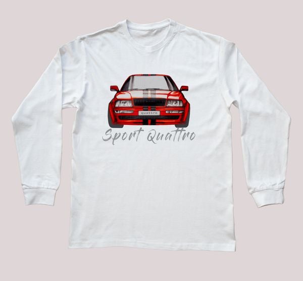 Audi S2 — bluzka z długim rękawem (Rozmiar: XL (dorosła); Kolor koszulki: biały; Rodzaj nadruku: Audi). Białe bluzki sportowe damskie nikiniki, m, z bawełny, bez kołnierzyka, bez ramiączek. Za 89.00 zł.
