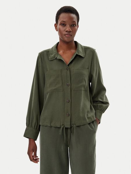 Tom Tailor Koszula 1045274 Zielony Regular Fit. Zielone koszule damskie Tom Tailor, bez wzorów, z wiskozy, bez kołnierzyka, bez ramiączek. Za 189.99 zł.