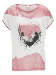 Heine Koszulka w kolorze jasnoróżowo-białym rozmiar: 44. Różowe bluzki damskie Heine, bez wzorów, bez kołnierzyka. Za 65.23 zł.