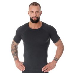 Koszulka męska Brubeck Active Wool Ss11710. Szare bielizna termoaktywna męska Brubeck, m, z elastanu, bez ramiączek. Za 197.00 zł.