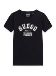 Guess T-Shirt J6RI41 J1314 Czarny Regular Fit. Czarne koszulki dziewczęce Guess, z aplikacjami, z bawełny, bez ramiączek. Za 119.99 zł.