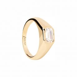 P D Paola Pierścionek P D Paola The New Essentials - pozłacany i 925 sterling silver i srebro Pierścionki 1 ct Damski. Szare pierścionki damskie P D Paola, z cyrkonią, pozłacane. Za 385.99 zł.