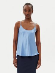 MAX&Co. Top Betel 2516161014200 Niebieski Regular Fit. Niebieskie topy damskie MAX&Co., bez wzorów, z jedwabiu, bez kołnierzyka. Za 399.99 zł.