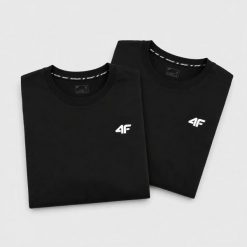 KOMPLET KOSZULEK MĘSKICH 4F ZESTAW 2PAK T-SHIRT M TTSHM3341 CZARNY. Czarne t-shirty męskie 4f, m, bez wzorów, z bawełny, bez kołnierzyka. Za 99.98 zł.