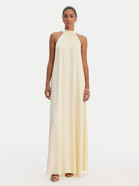 Fracomina Sukienka letnia FR26SD3016W41301 Żółty Relaxed Fit. Żółte sukienki damskie Fracomina, na lato, l, bez wzorów, z wiskozy, bez kołnierzyka, bez ramiączek. Za 649.99 zł.