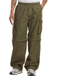 Urban Classics Spodnie zipp-off w kolorze khaki rozmiar: L. Brązowe spodnie materiałowe męskie Urban Classics, bez wzorów, z bawełny. Za 101.23 zł.