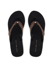 Tommy Hilfiger Japonki Wedge Summer Sandal Mono FW0FW09698 Czarny. Czarne klapki damskie Tommy Hilfiger, bez wzorów, z materiału, bez obcasa. Za 229.99 zł.