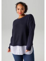 Aniston Sweter w kolorze granatowym rozmiar: 44. Niebieskie swetry klasyczne damskie Aniston, bez kołnierzyka. Za 120.45 zł.