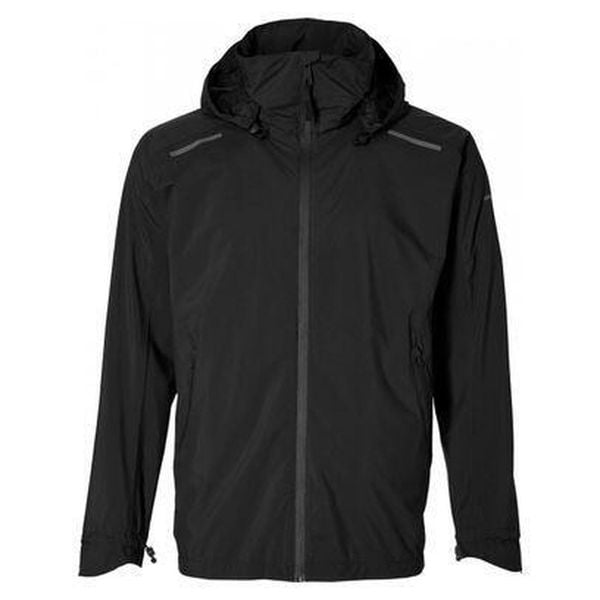 Męska rowerowa kurtka przeciwdeszczowa Skane, czarna. Czarne kurtki męskie BASIL, m, bez wzorów, sportowe, bez kaptura. Za 489.90 zł.